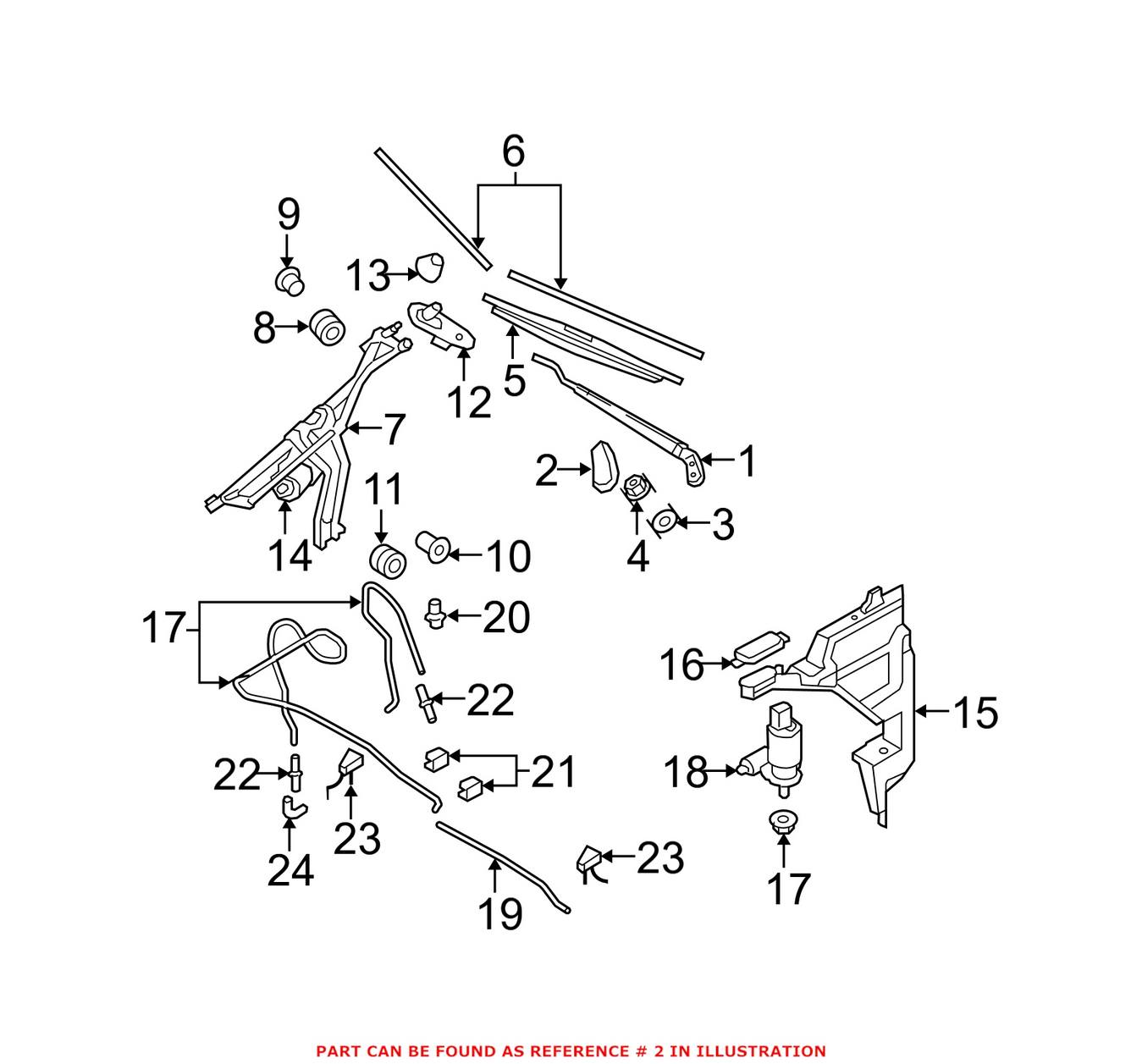 Mini Windshield Wiper Arm Cover - Front 61617248409